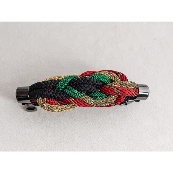 Braided Textile Barrette Hair Clip Ponytail Holder Colorful Hair Accessory - Picture 1 of 4